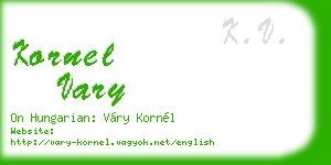 kornel vary business card